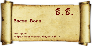 Bacsa Bors névjegykártya